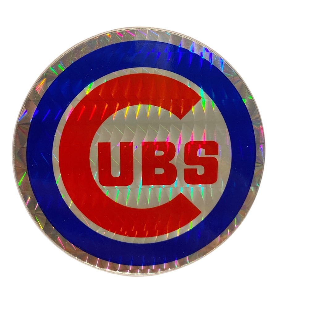 Vintage 1990s Chicago Cubs Holographic Sticker Emblem Decal Baseball‎ Fan Gear